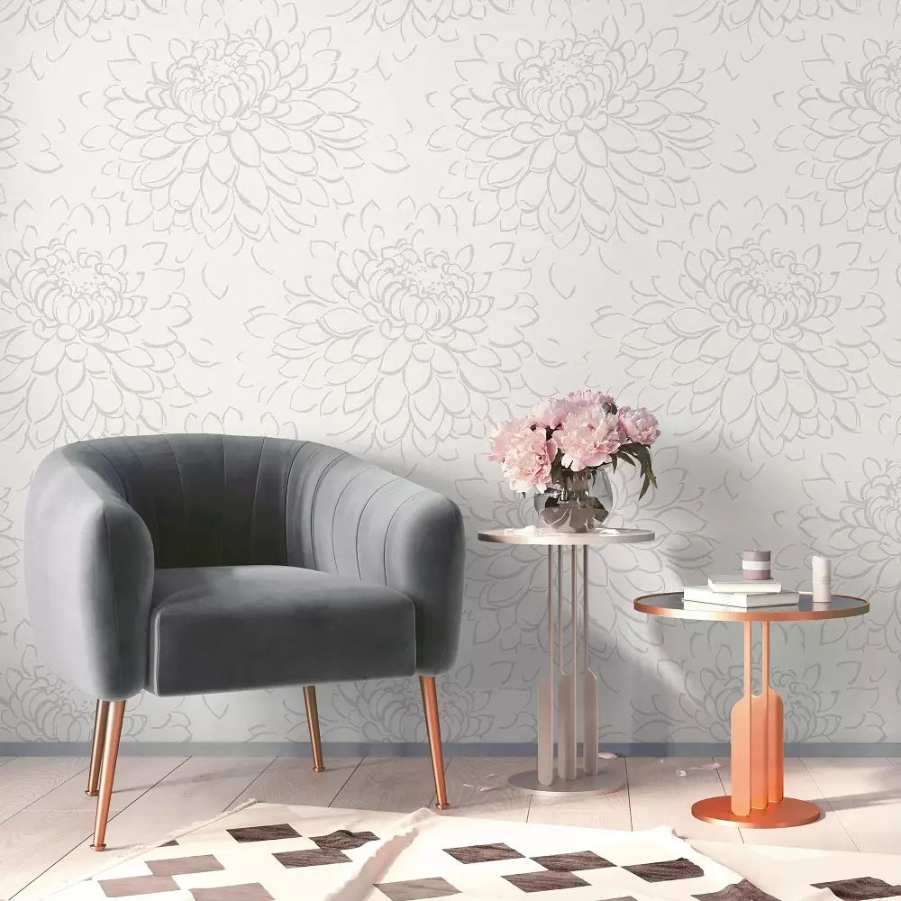 Обои флизелин Grandeco Life Flower гор. винил, 1.06х10.05, R142102 мотив, бежевый